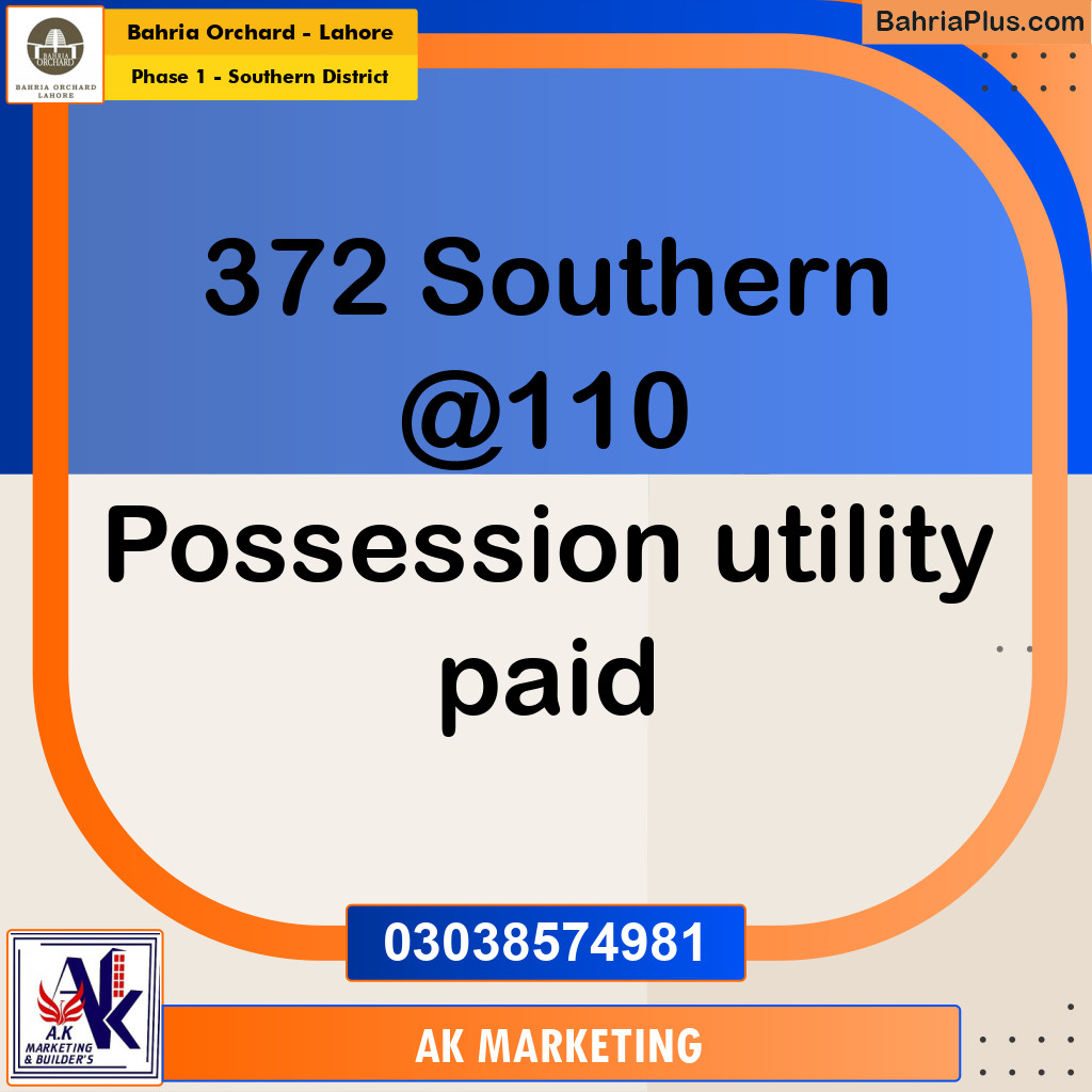10 Marla Residential Plot for Sale in Phase 1 - Southern District - Bahria Orchard, Lahore - (BP-215136)