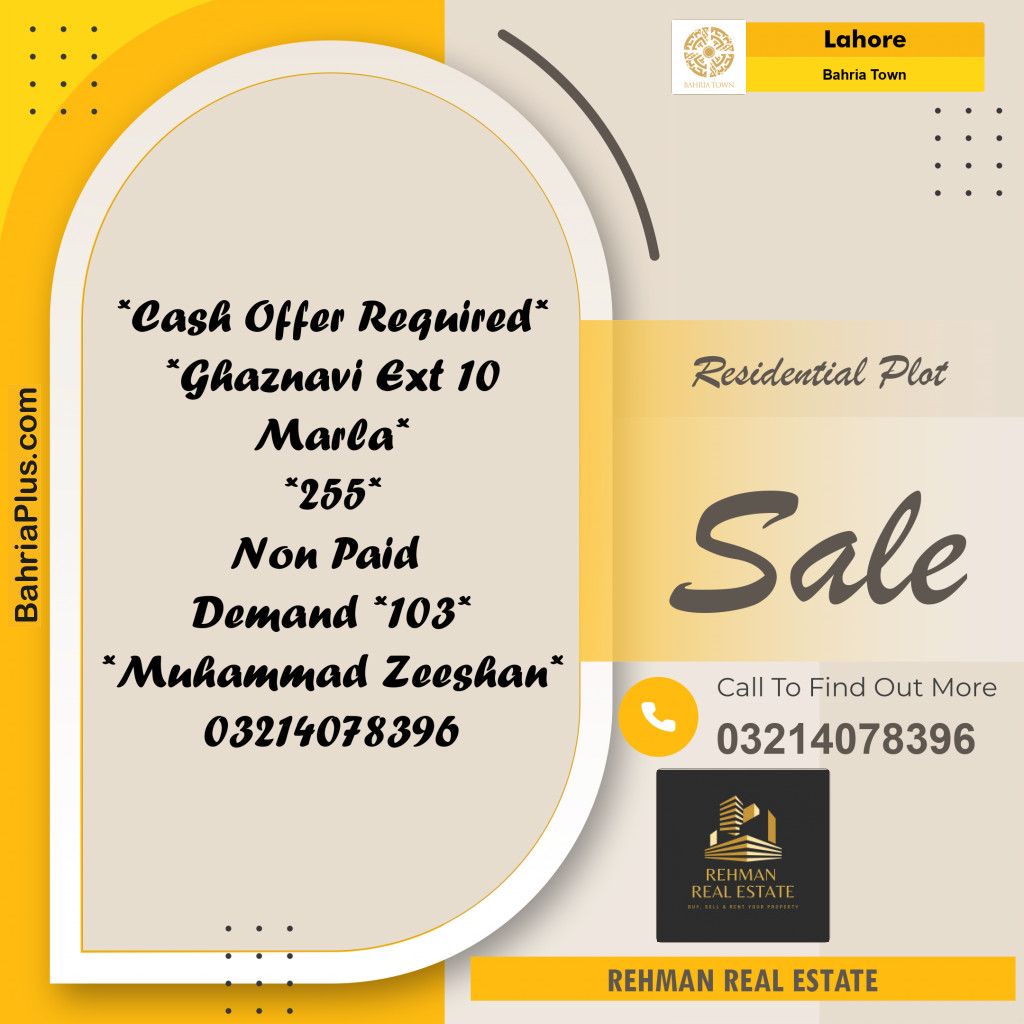 Residential Plot for Sale in Bahria Town, Lahore - (BP-215155)