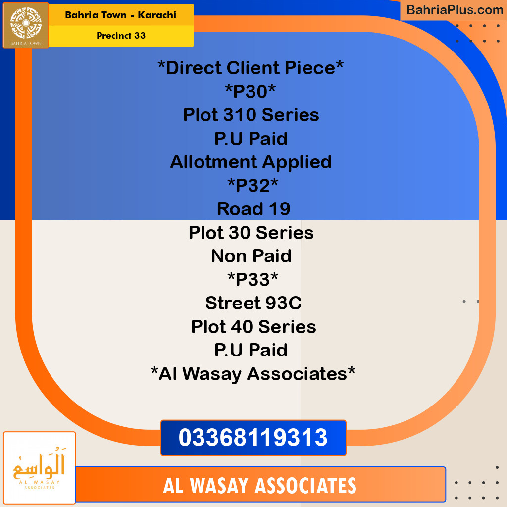 500 Sq. Yards Residential Plot for Sale in Precinct 33 -  Bahria Town, Karachi - (BP-215177)