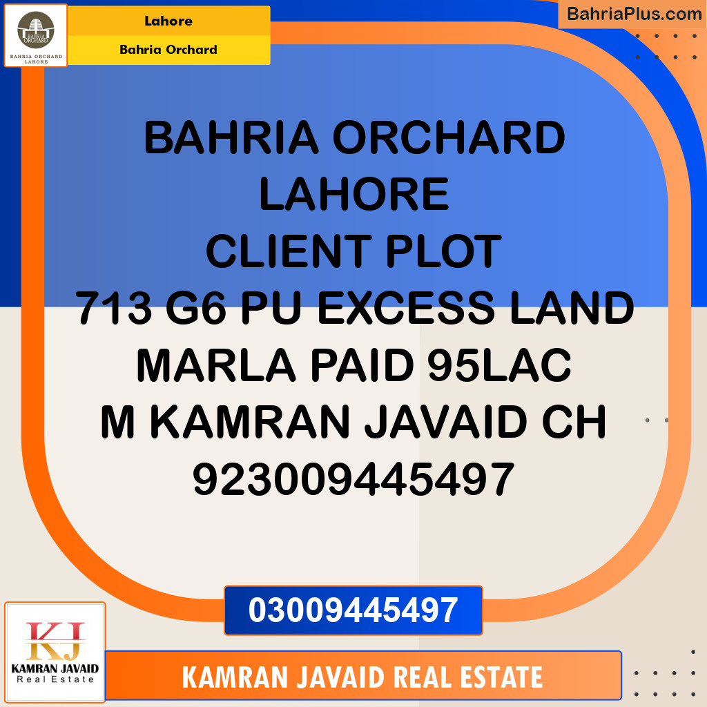 12 Marla Residential Plot for Sale in Bahria Orchard, Lahore - (BP-215197)