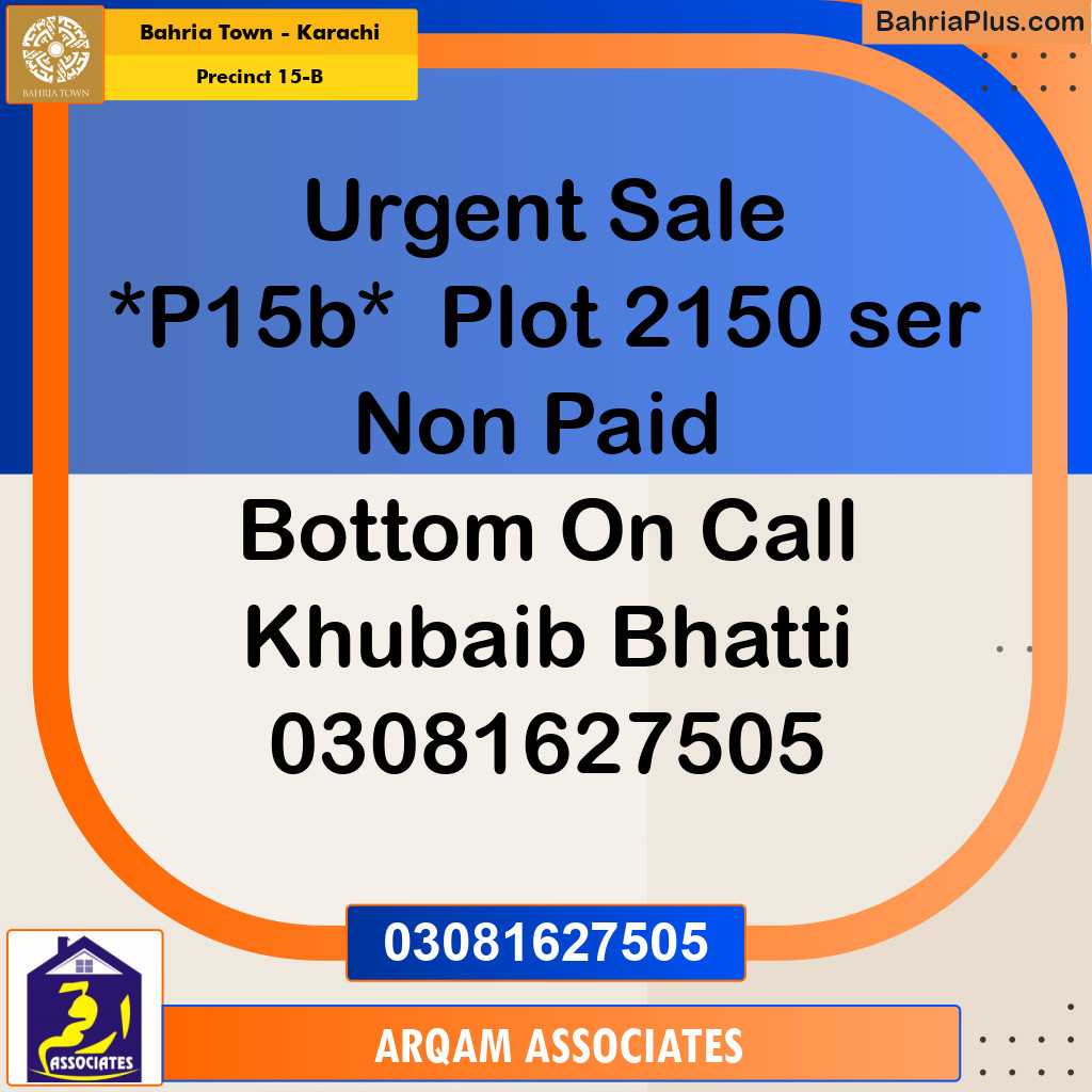 125 Sq. Yards Residential Plot for Sale in Precinct 15-B -  Bahria Town, Karachi - (BP-215241)