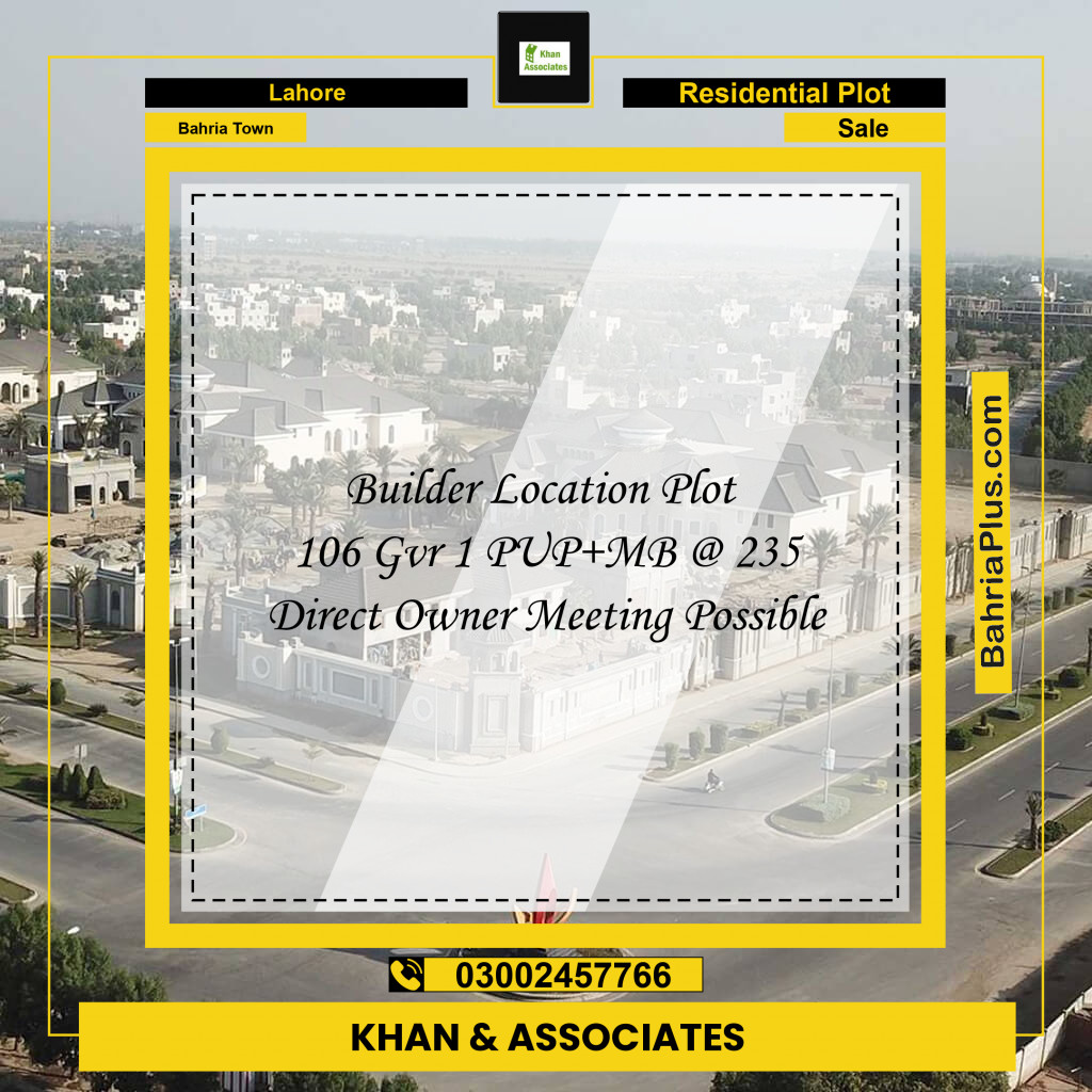 Residential Plot for Sale in Bahria Town, Lahore - (BP-215248)