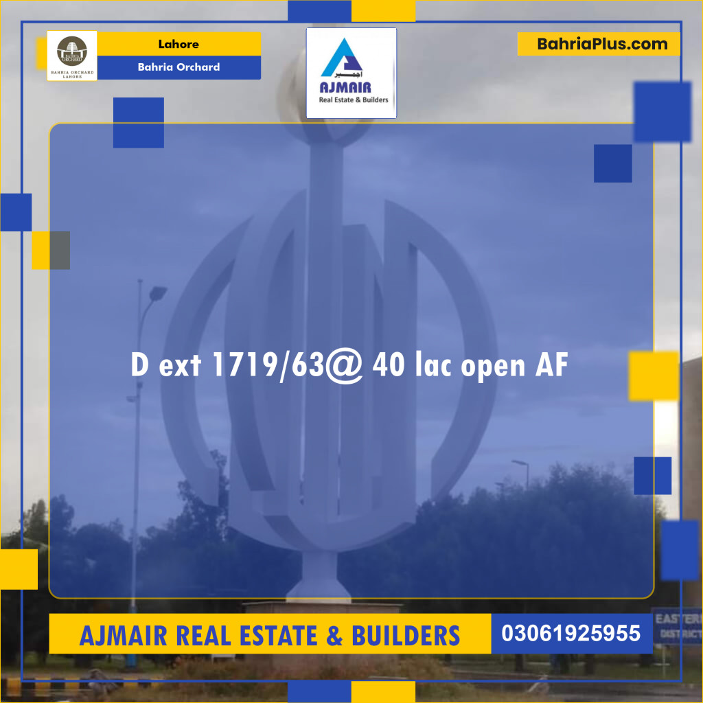 Residential Plot for Sale in Bahria Orchard, Lahore - (BP-215251)