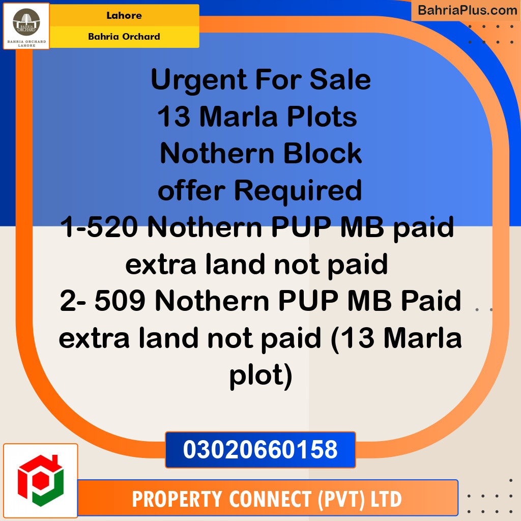 Residential Plot for Sale in Bahria Orchard, Lahore - (BP-215252)