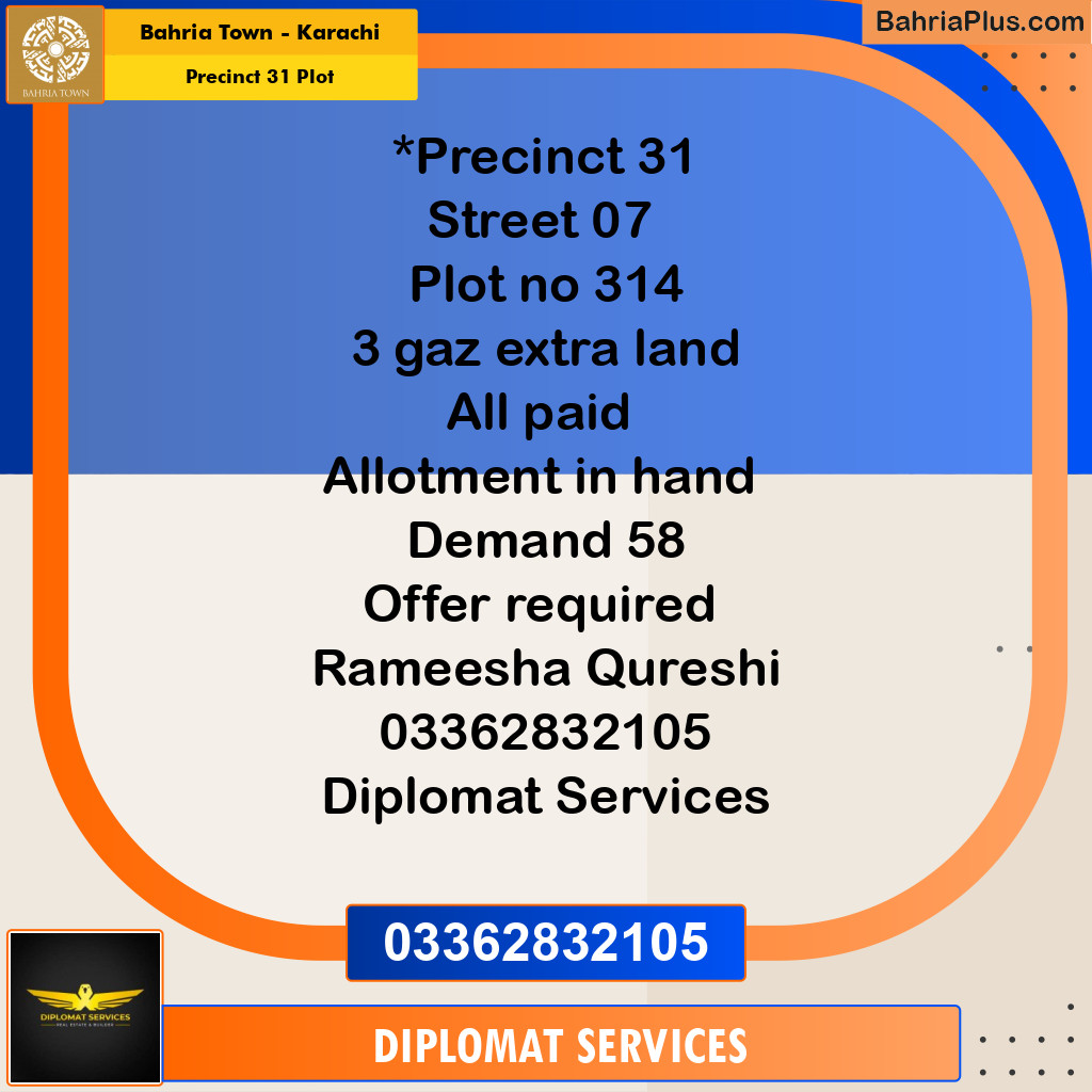 125 Sq. Yards Residential Plot for Sale in Precinct 31 Plot - Bahria Town, Karachi - (BP-215486)