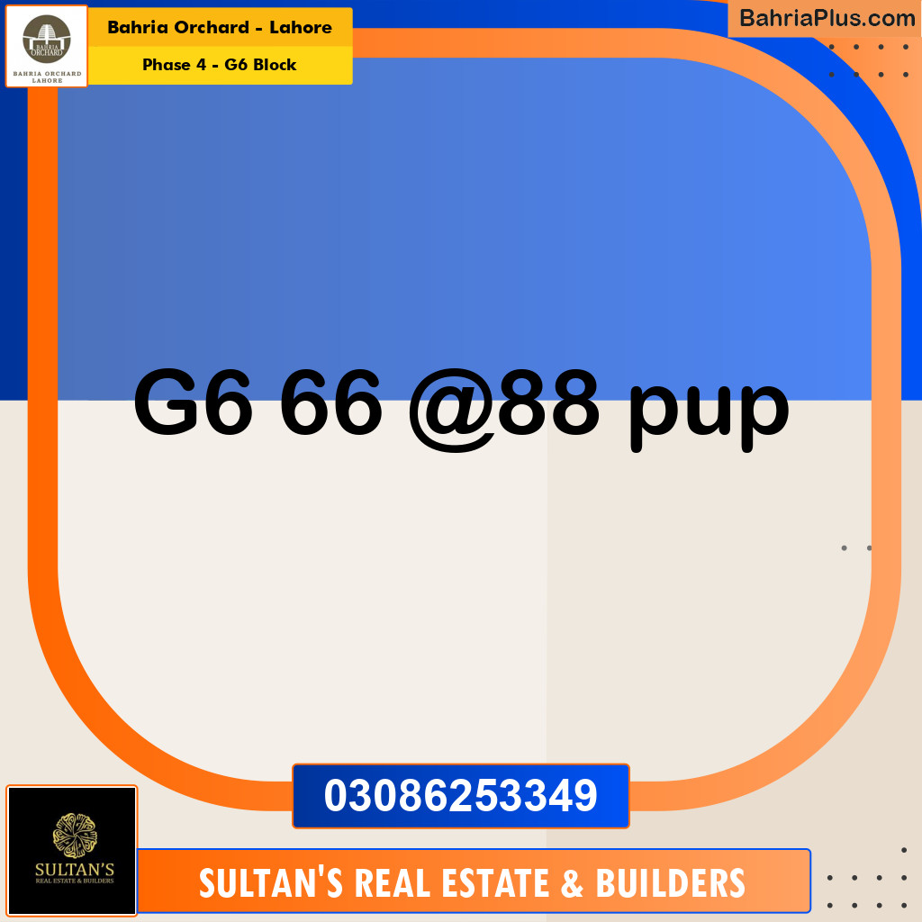 10 Marla Residential Plot for Sale in Phase 4 - G6 Block - Bahria Orchard, Lahore - (BP-215502)