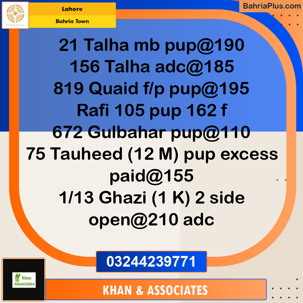 Residential Plot for Sale in Bahria Town, Lahore - (BP-215517)