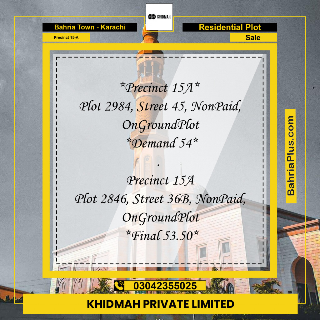 125 Sq. Yards Residential Plot for Sale in Precinct 15-A -  Bahria Town, Karachi - (BP-215525)