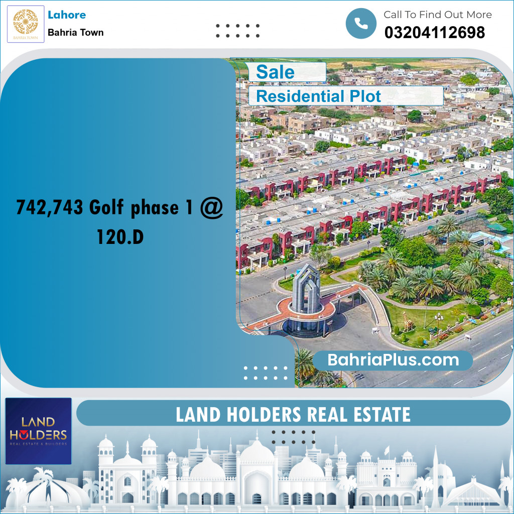 Residential Plot for Sale in Bahria Town, Lahore - (BP-215581)