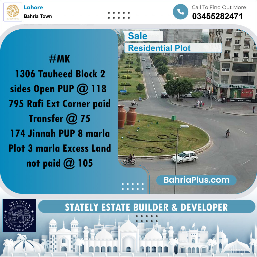 Residential Plot for Sale in Bahria Town, Lahore - (BP-215594)