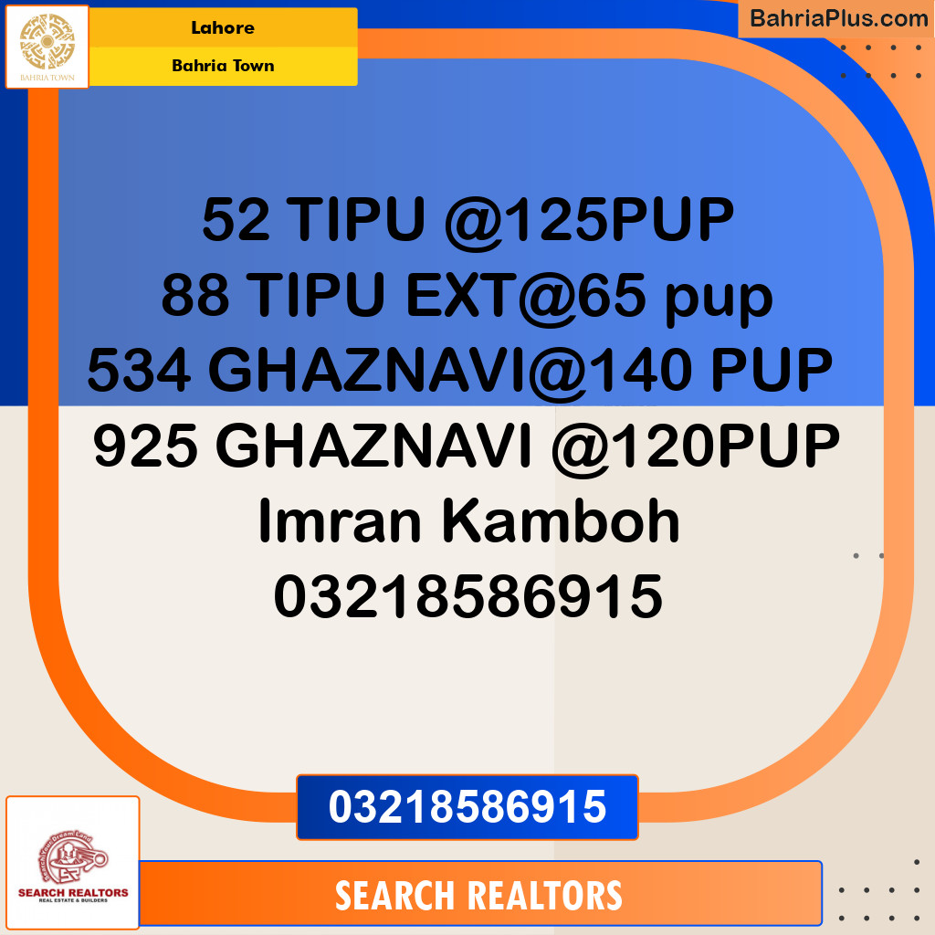 Residential Plot for Sale in Bahria Town, Lahore - (BP-215599)