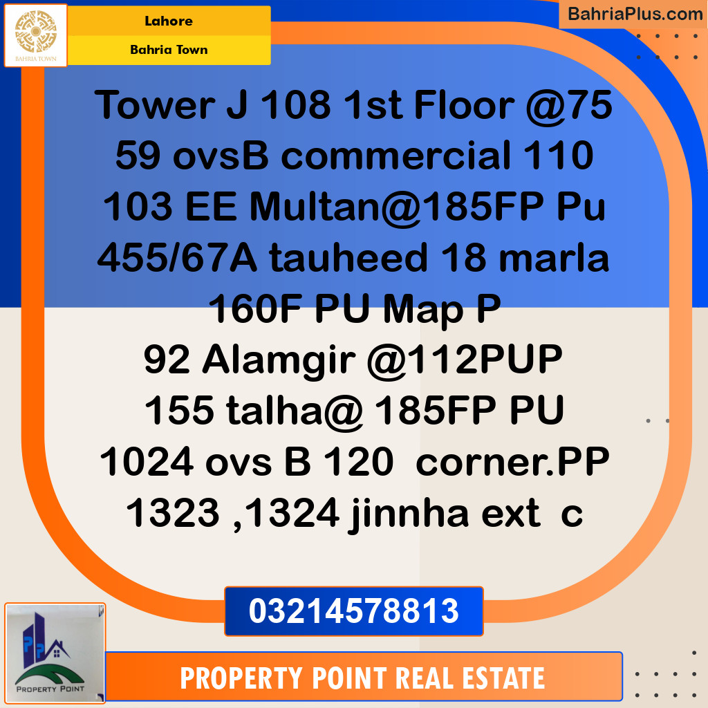 Residential Plot for Sale in Bahria Town, Lahore - (BP-215621)