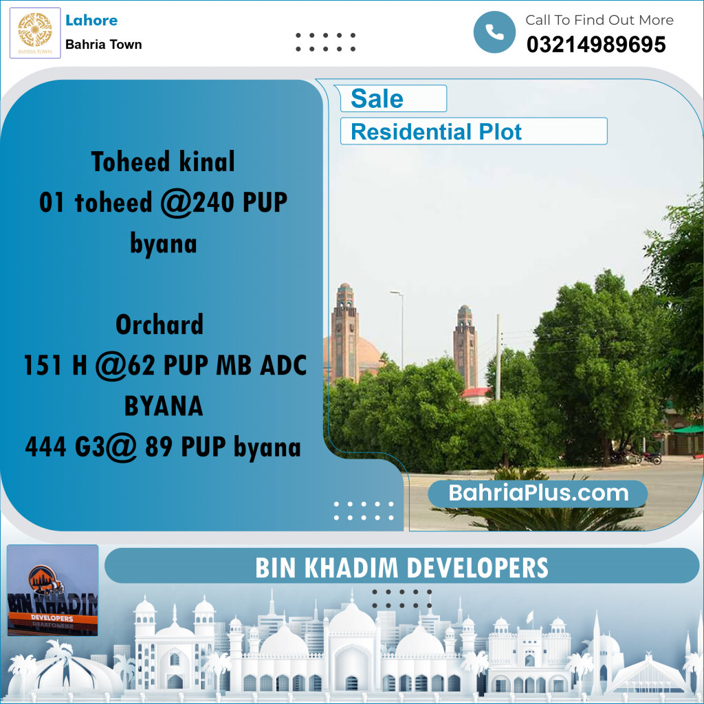 Residential Plot for Sale in Bahria Town, Lahore - (BP-215628)