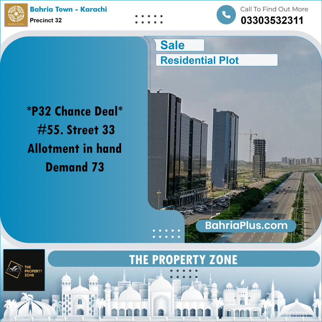 250 Sq. Yards Residential Plot for Sale in Precinct 32 -  Bahria Town, Karachi - (BP-215637)