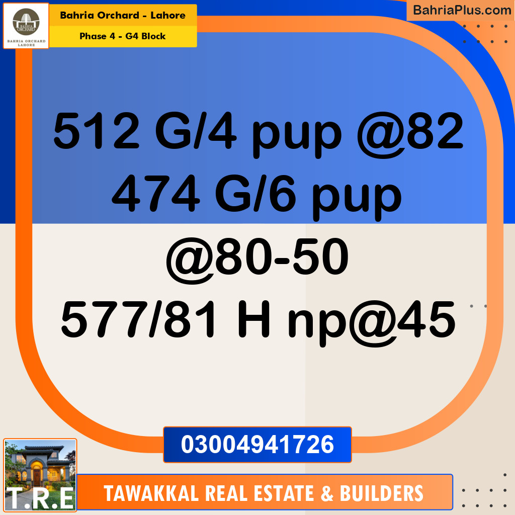 10 Marla Residential Plot for Sale in Phase 4 - G4 Block - Bahria Orchard, Lahore - (BP-215707)