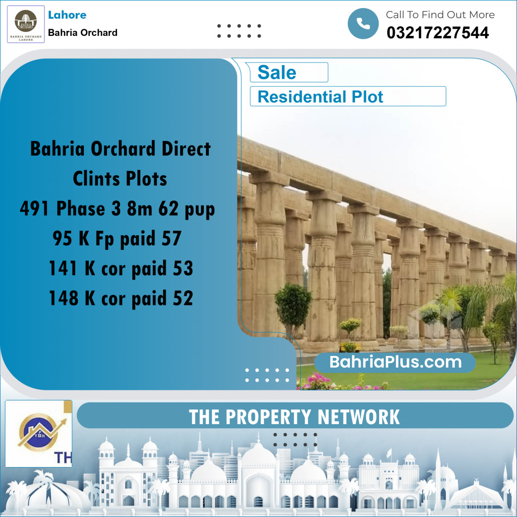 Residential Plot for Sale in Bahria Orchard, Lahore - (BP-215713)