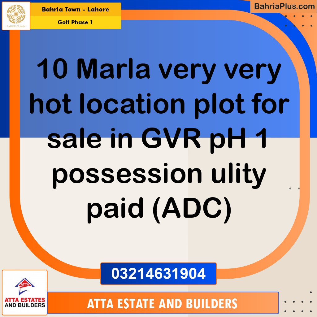 10 Marla Residential Plot for Sale in Golf Phase 1 - Bahria Town, Lahore - (BP-215762)