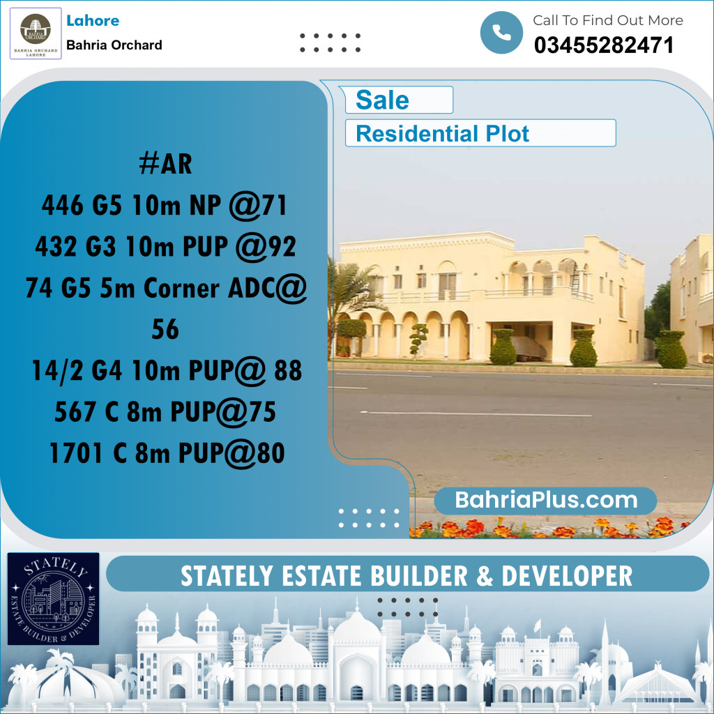 Residential Plot for Sale in Bahria Orchard, Lahore - (BP-215787)