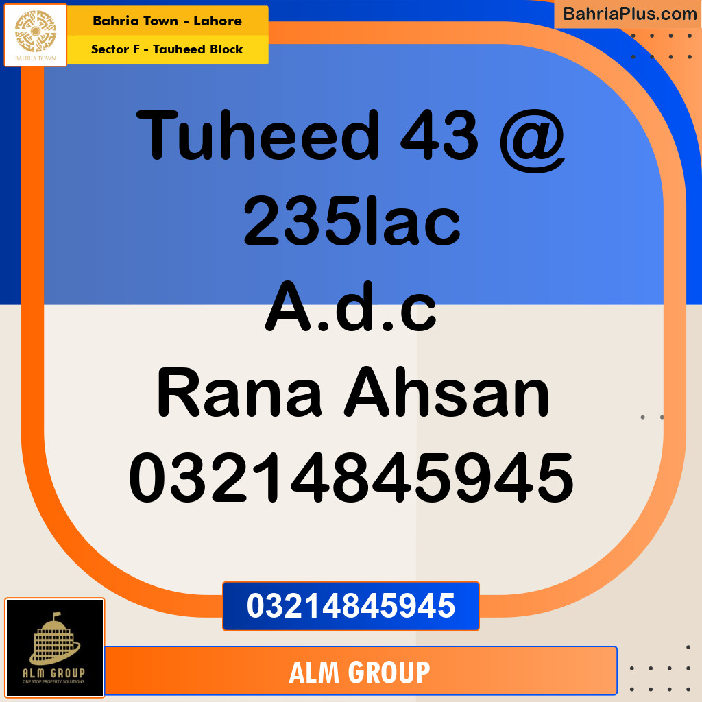 1 Kanal Residential Plot for Sale in Sector F - Tauheed Block -  Bahria Town, Lahore - (BP-215836)