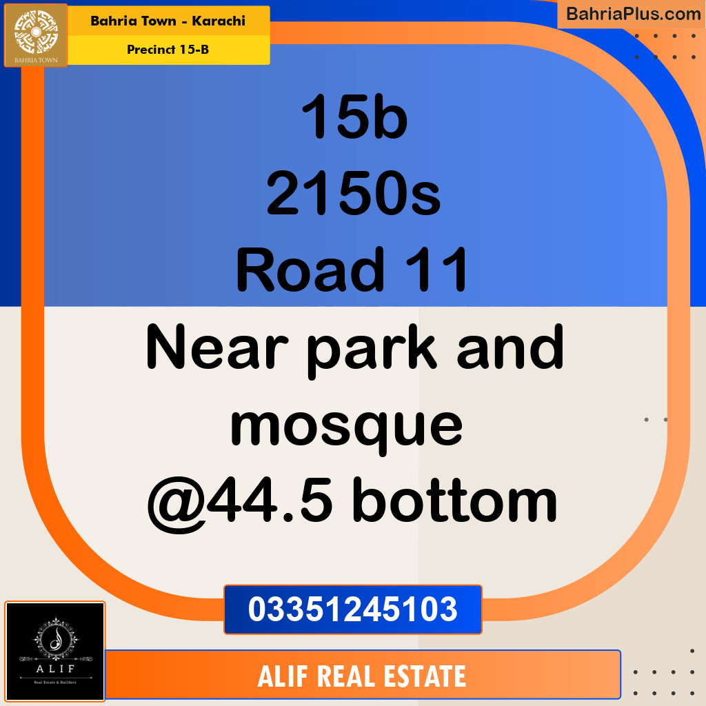 125 Sq. Yards Residential Plot for Sale in Precinct 15-B -  Bahria Town, Karachi - (BP-215863)