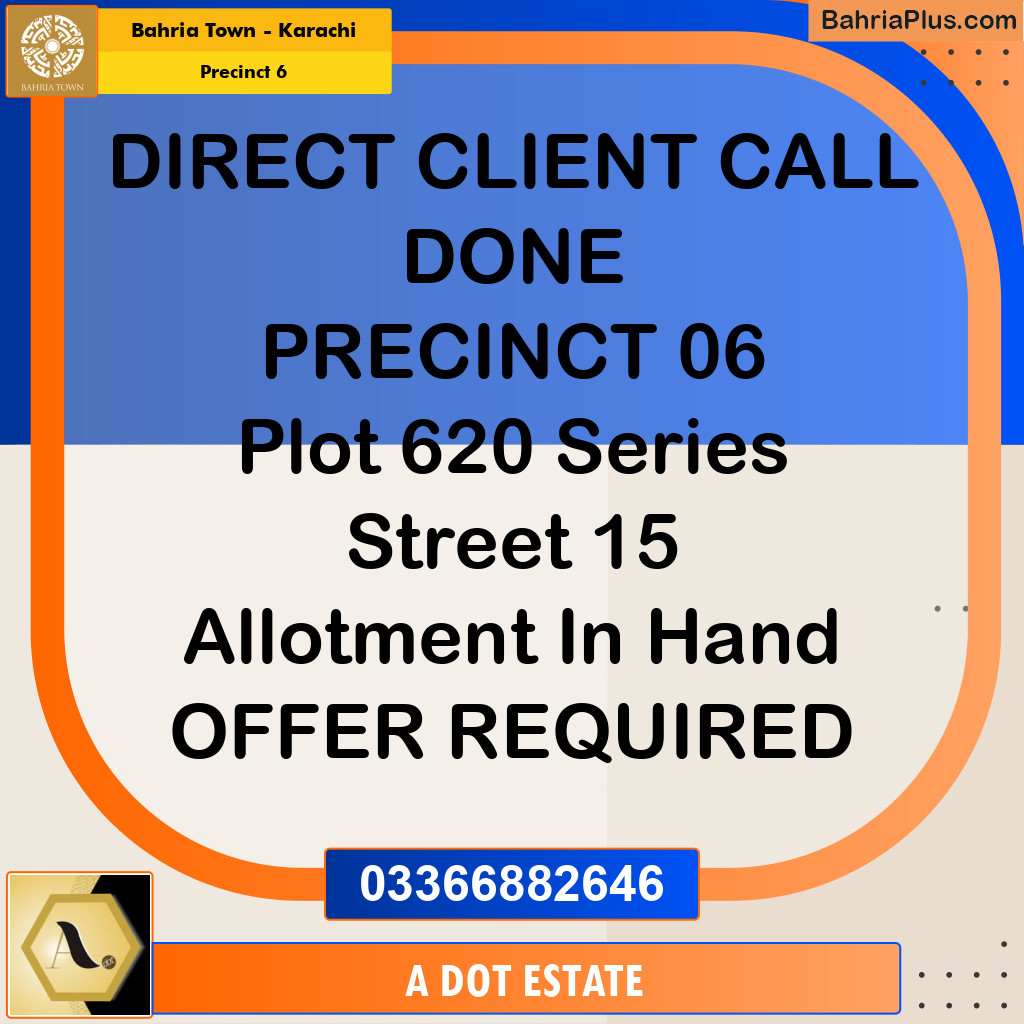 275 Sq. Yards Residential Plot for Sale in Precinct 6 -  Bahria Town, Karachi - (BP-215870)