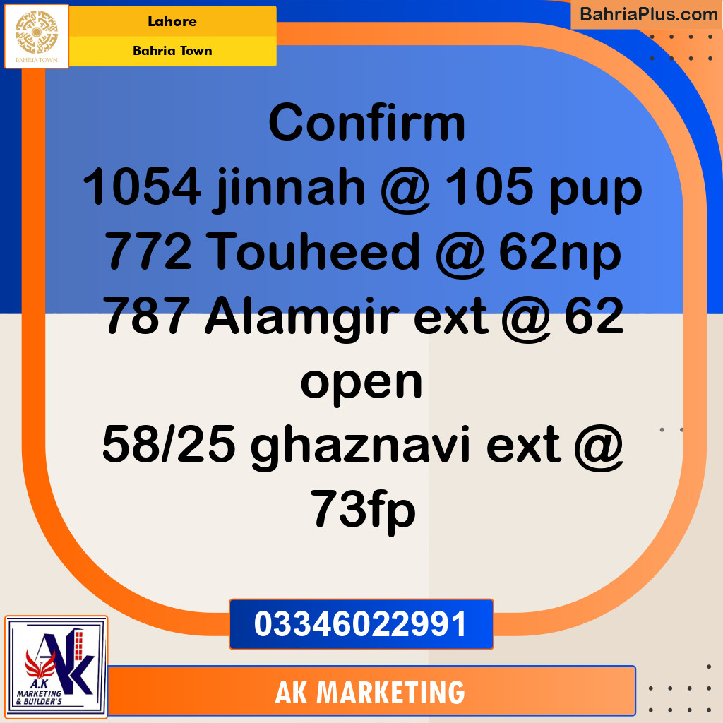 5 Marla Residential Plot for Sale in Bahria Town, Lahore - (BP-215896)