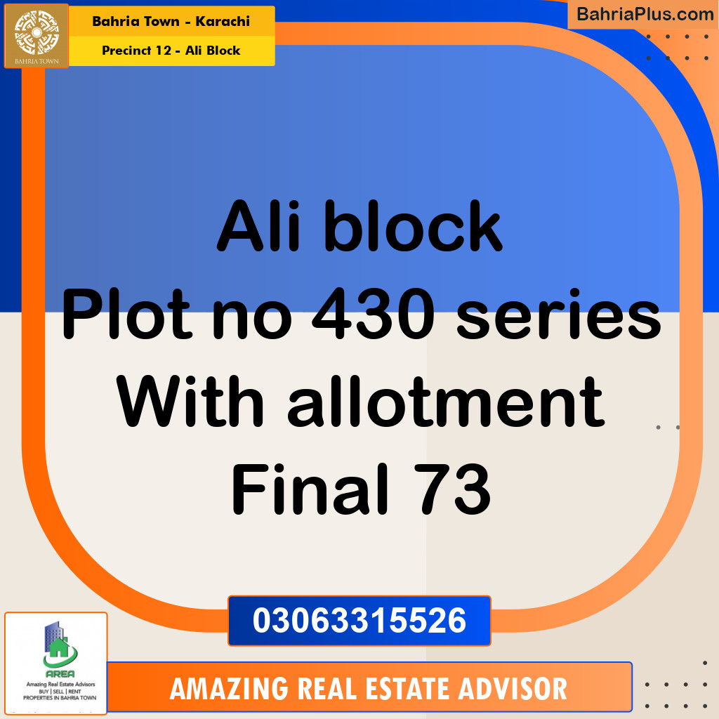 125 Sq. Yards Residential Plot for Sale in Precinct 12 - Ali Block -  Bahria Town, Karachi - (BP-215900)