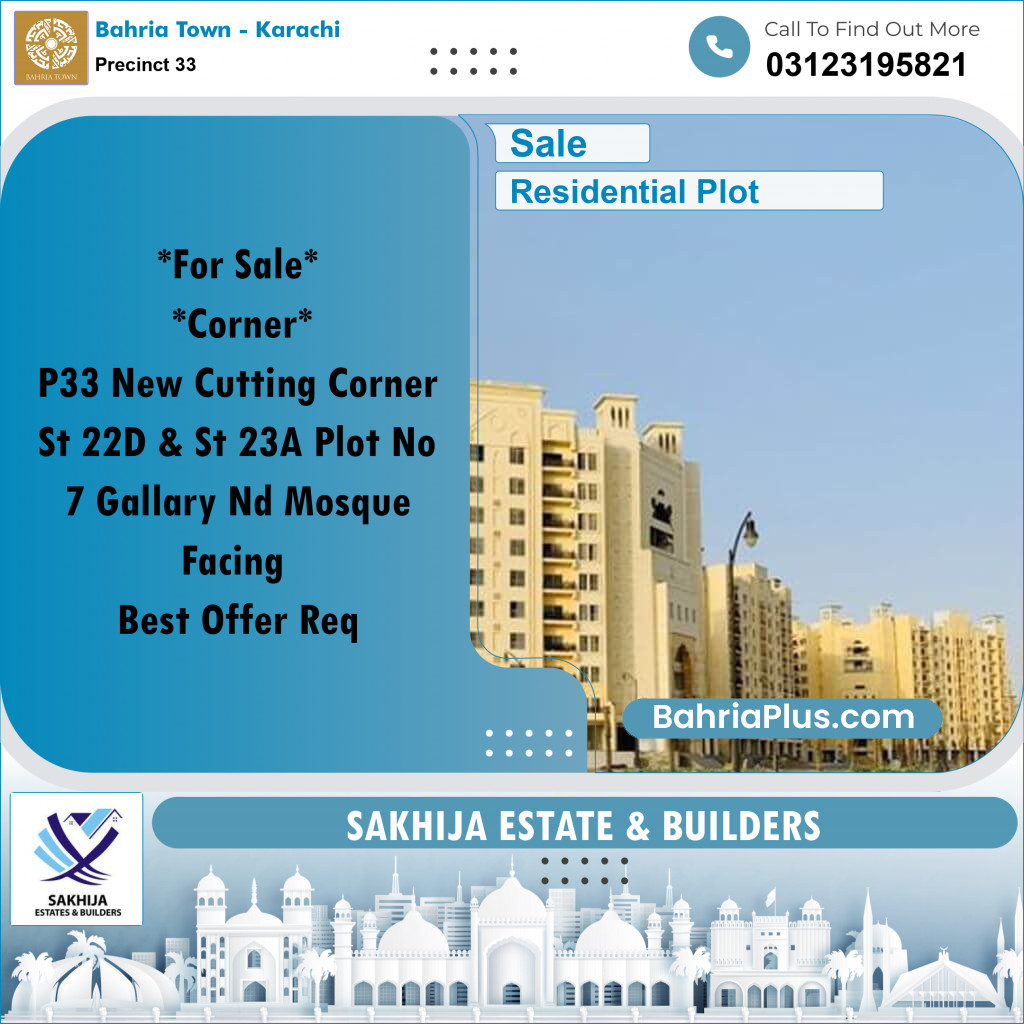 500 Sq. Yards Residential Plot for Sale in Precinct 33 - Bahria Town, Karachi - (BP-215996)