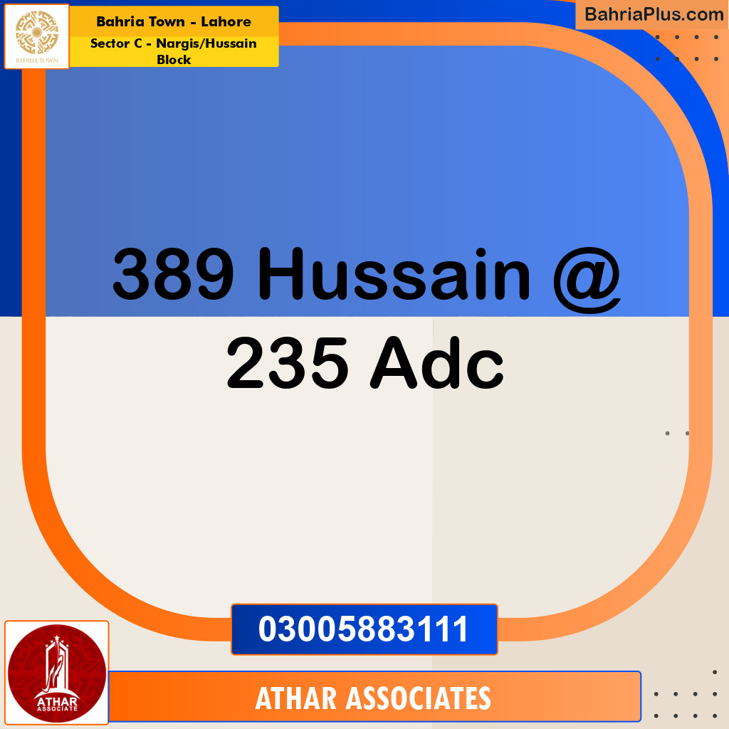 1 Kanal Residential Plot for Sale in Sector C - Nargis/Hussain Block - Bahria Town, Lahore - (BP-216106)