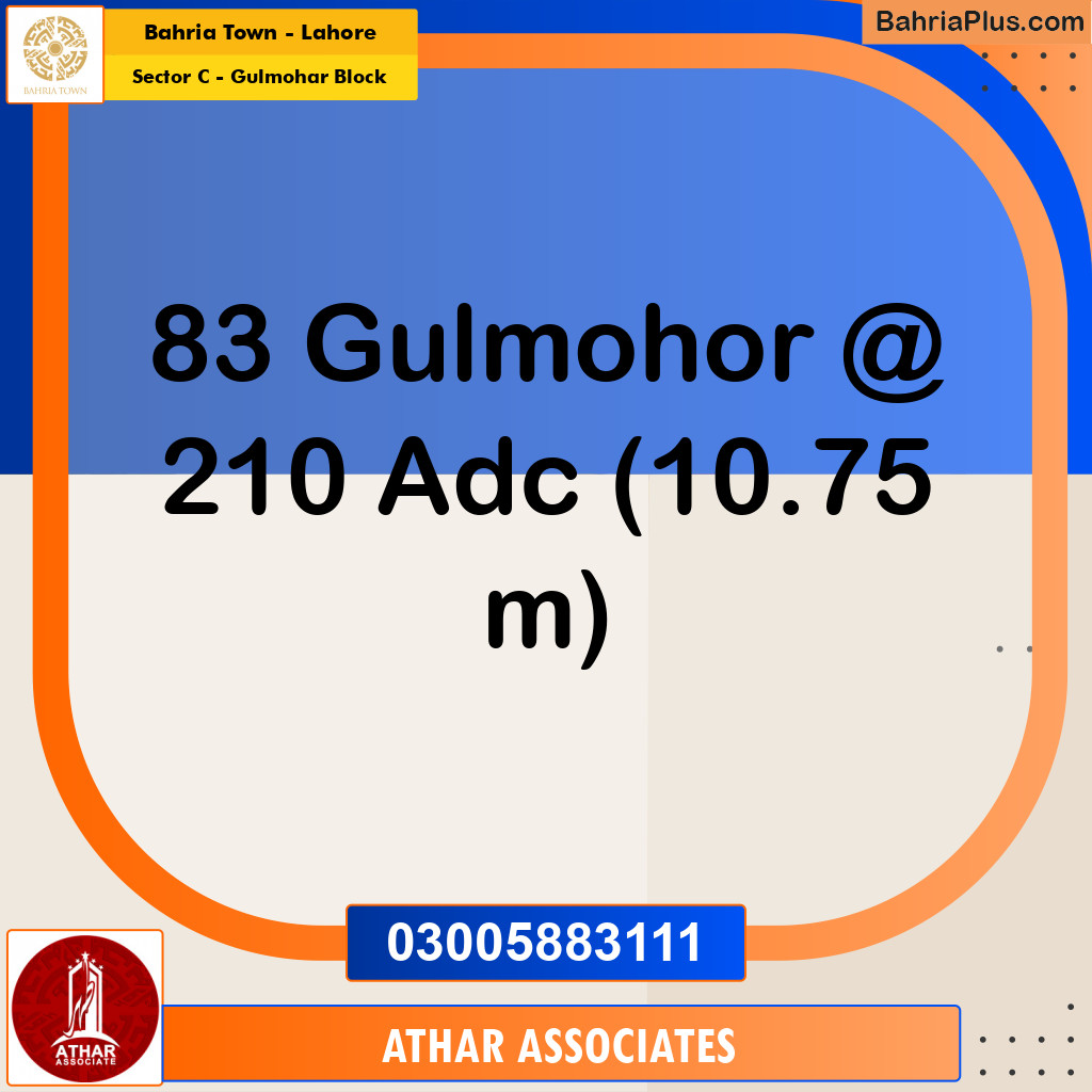 10.75 Marla Residential Plot for Sale in Sector C - Gulmohar Block - Bahria Town, Lahore - (BP-216132)