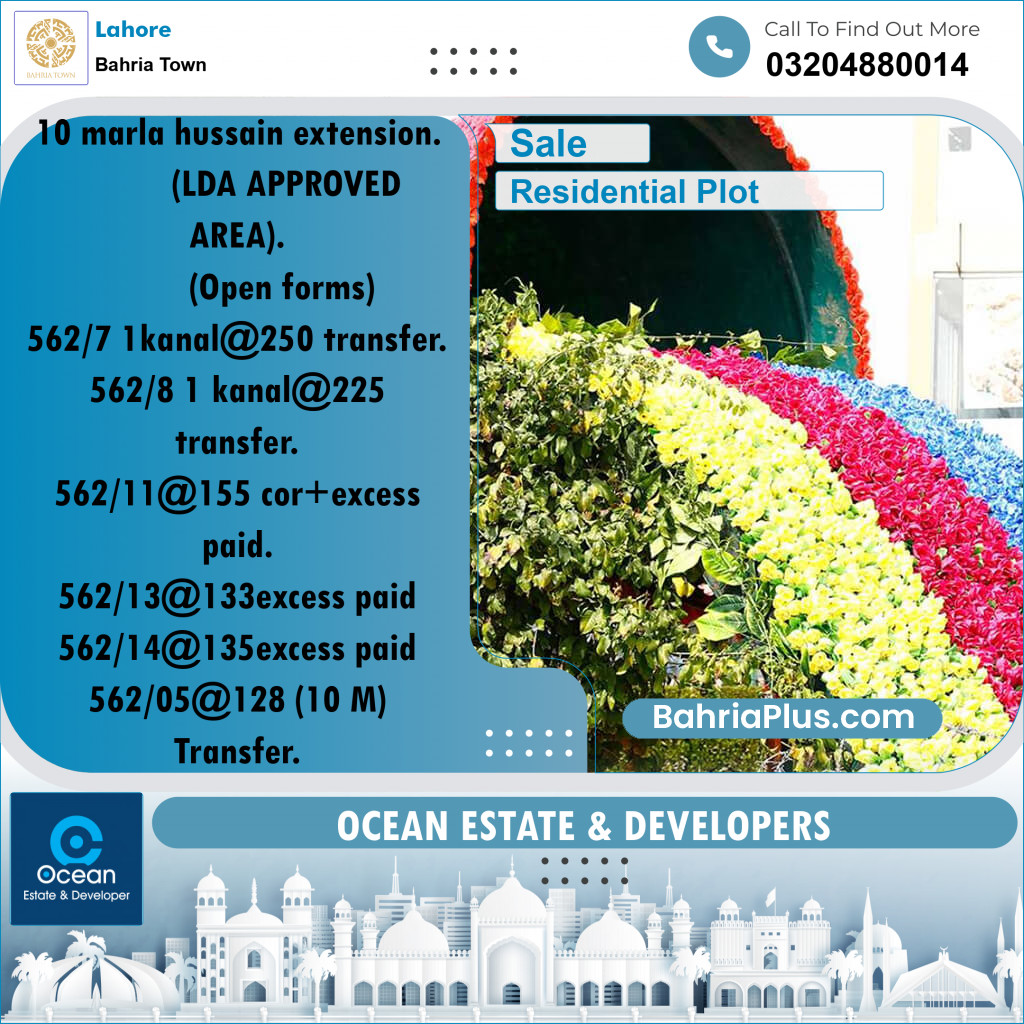 Residential Plot for Sale in Bahria Town, Lahore - (BP-216178)