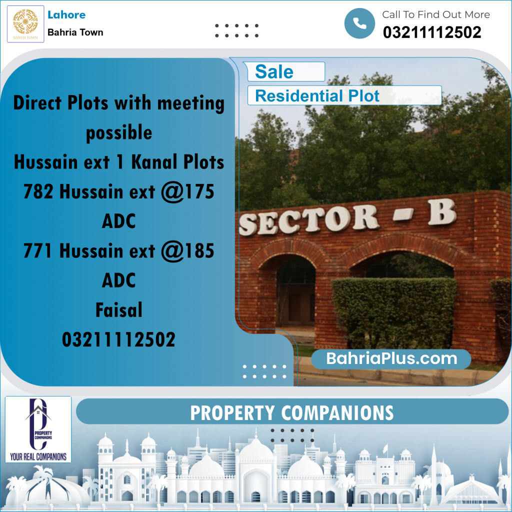 Residential Plot for Sale in Bahria Town, Lahore - (BP-216184)