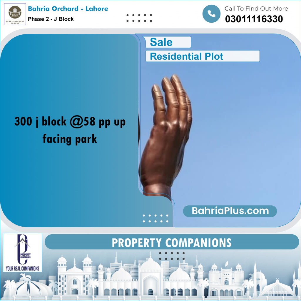 8 Marla Residential Plot for Sale in Phase 2 - J Block -  Bahria Orchard, Lahore - (BP-216199)