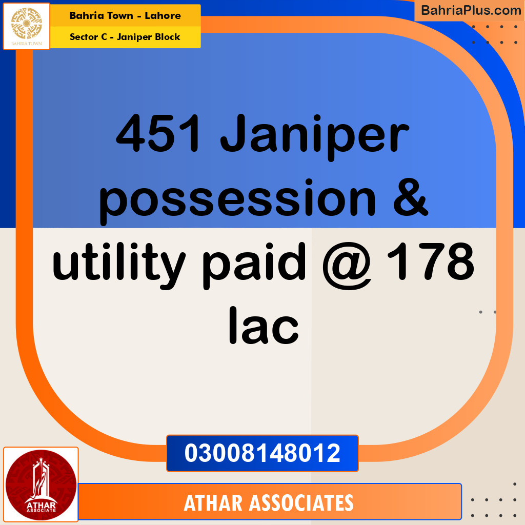 10 Marla Residential Plot for Sale in Sector C - Janiper Block - Bahria Town, Lahore - (BP-216226)