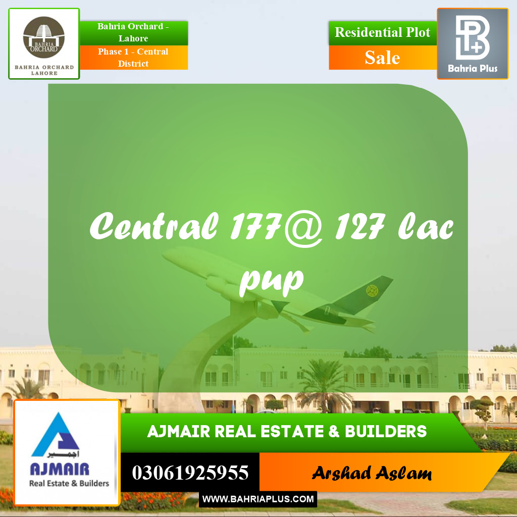 Residential Plot for Sale in Phase 1 - Central District -  Bahria Orchard, Lahore - (BP-216259)