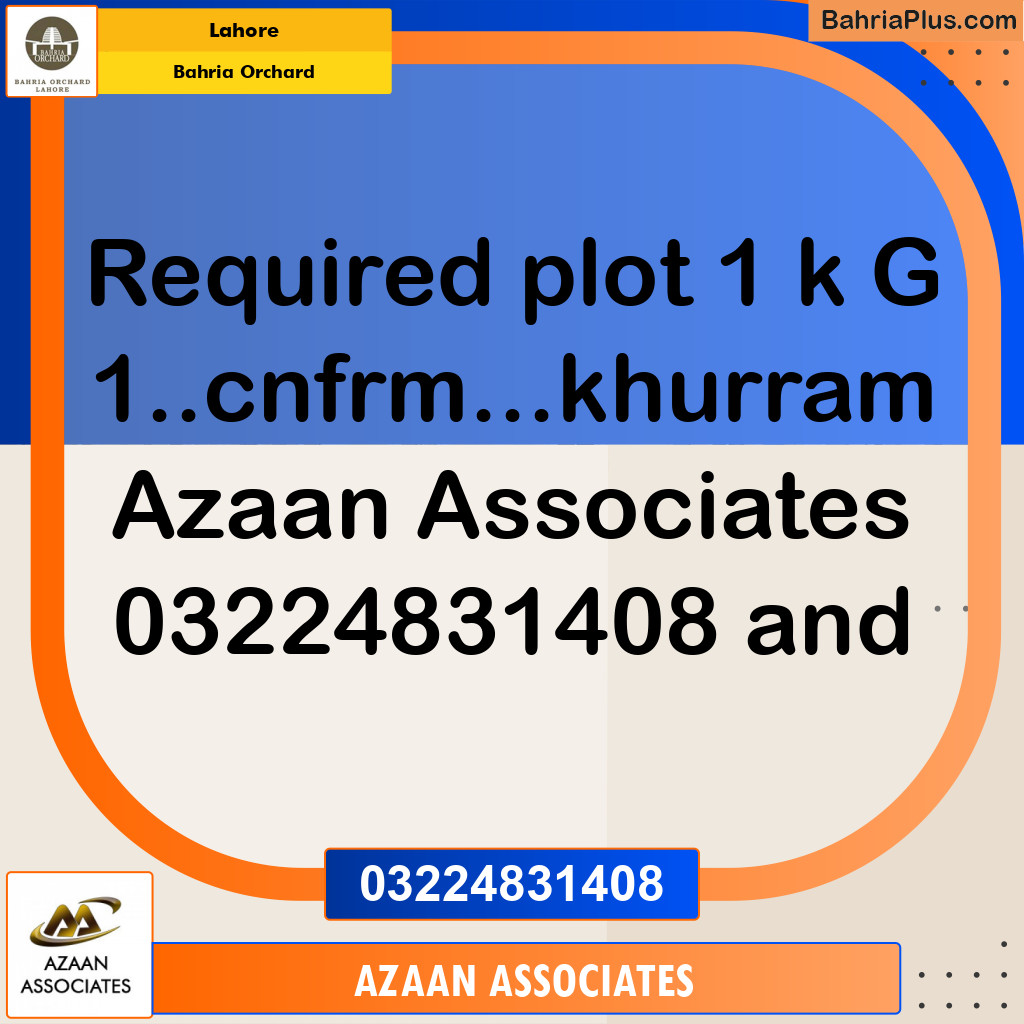 Residential Plot for Sale in Bahria Orchard, Lahore - (BP-216330)