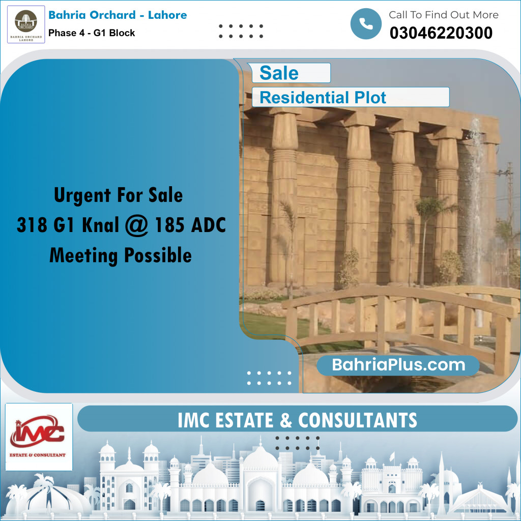 Residential Plot for Sale in Phase 4 - G1 Block - Bahria Orchard, Lahore - (BP-216359)