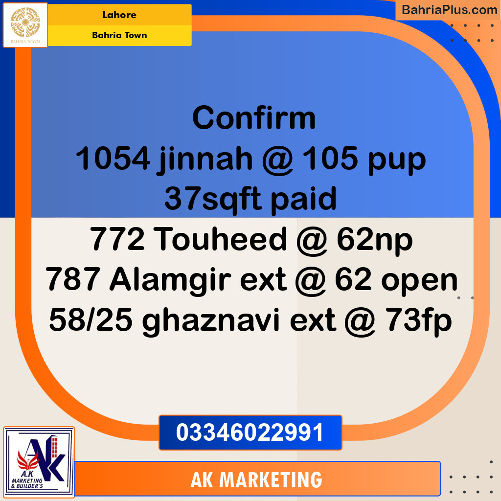 5 Marla Residential Plot for Sale in Bahria Town, Lahore - (BP-216362)