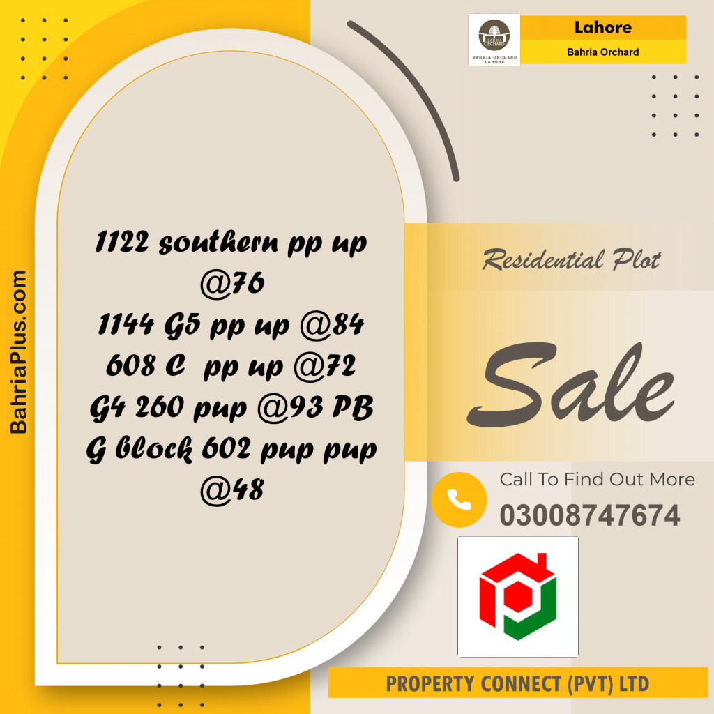Residential Plot for Sale in Bahria Orchard, Lahore - (BP-216421)
