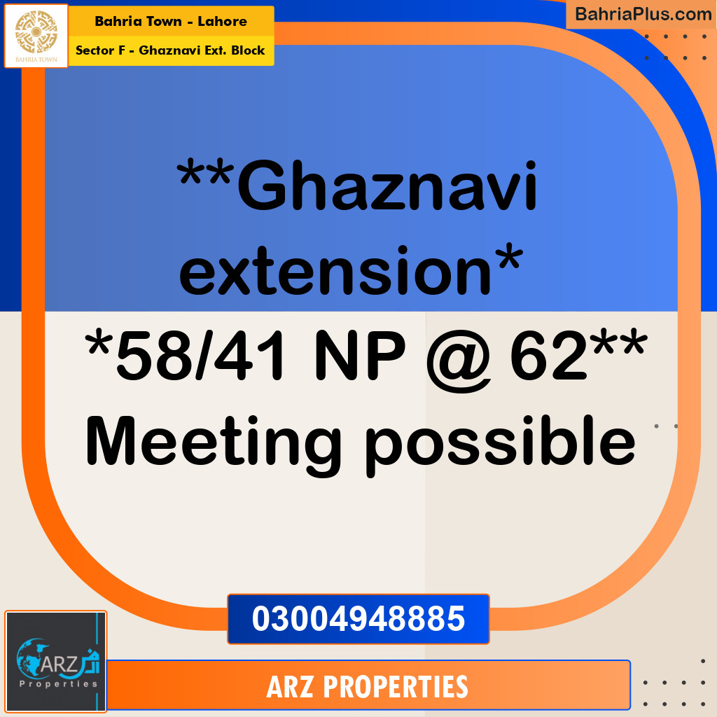 Residential Plot for Sale in Sector F - Ghaznavi Ext. Block -  Bahria Town, Lahore - (BP-216494)