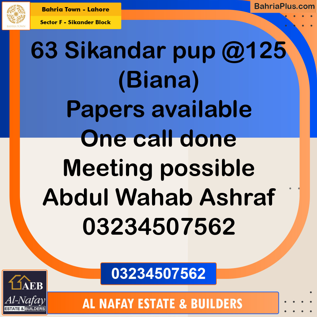 10 Marla Residential Plot for Sale in Sector F - Sikander Block -  Bahria Town, Lahore - (BP-216506)