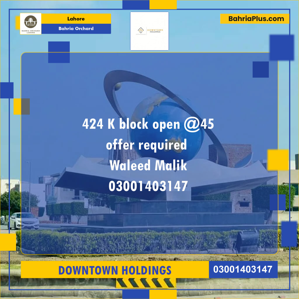 Residential Plot for Sale in Bahria Orchard, Lahore - (BP-216604)