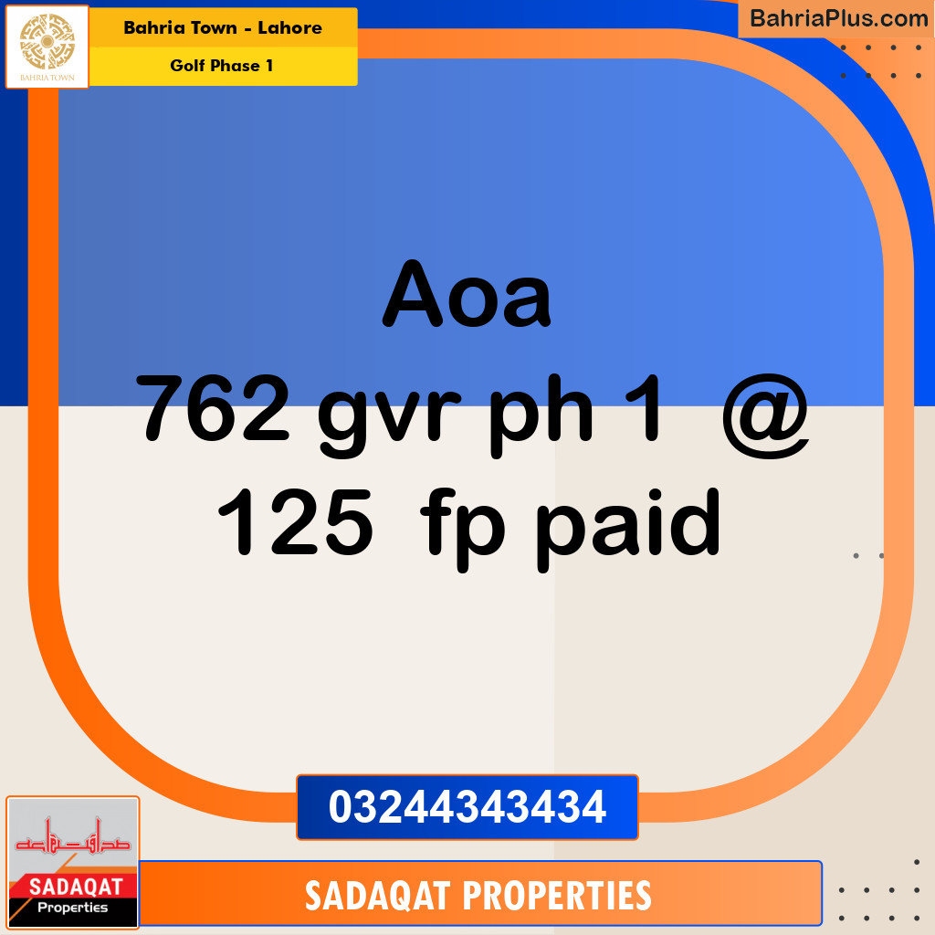 10 Marla Residential Plot for Sale in Golf Phase 1 -  Bahria Town, Lahore - (BP-216607)