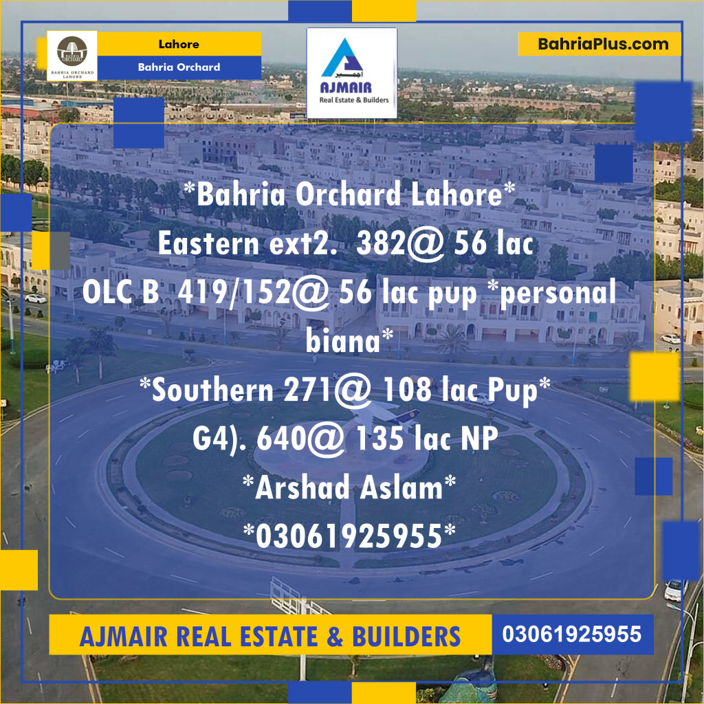 Residential Plot for Sale in Bahria Orchard, Lahore - (BP-216626)