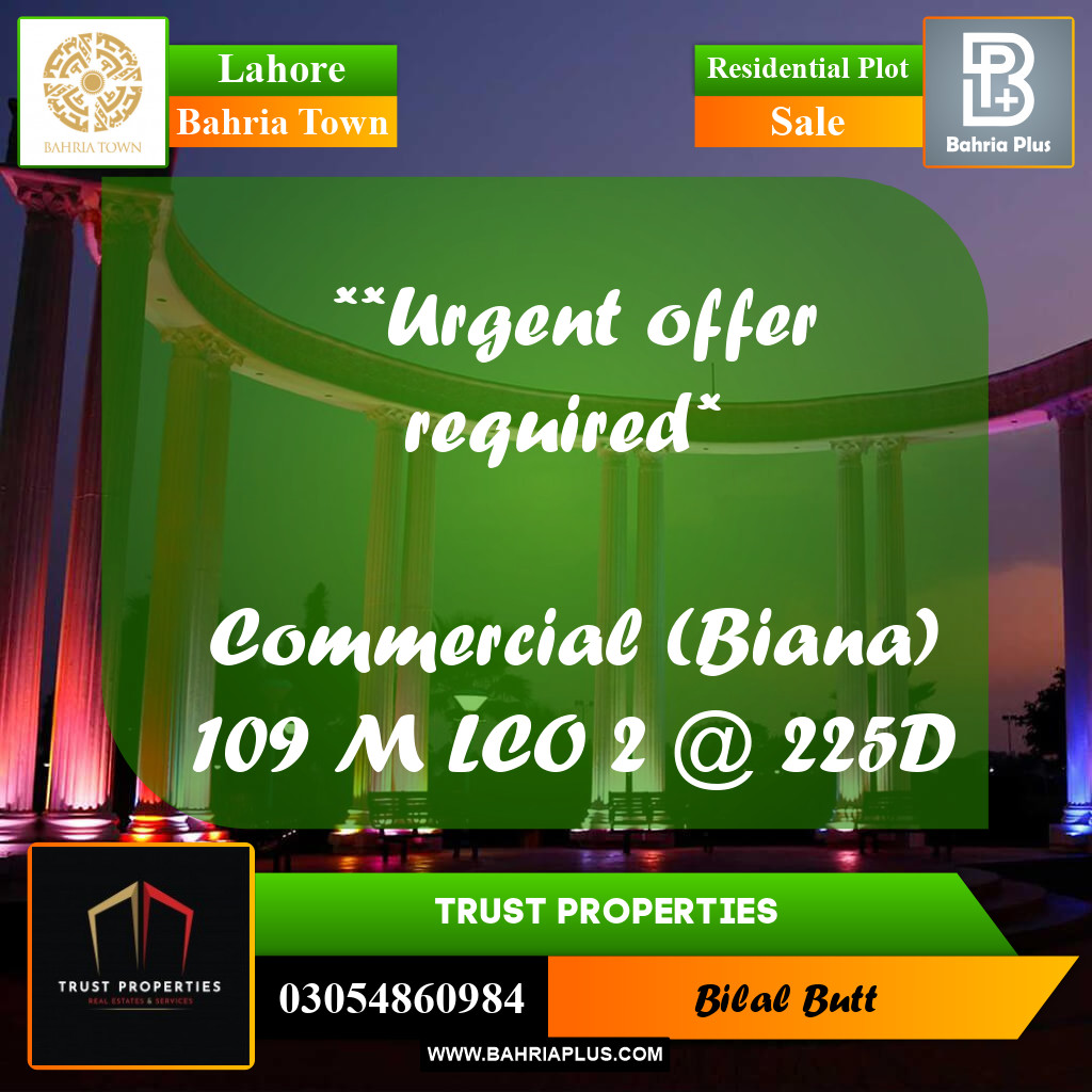 Residential Plot for Sale in Bahria Town, Lahore - (BP-216653)