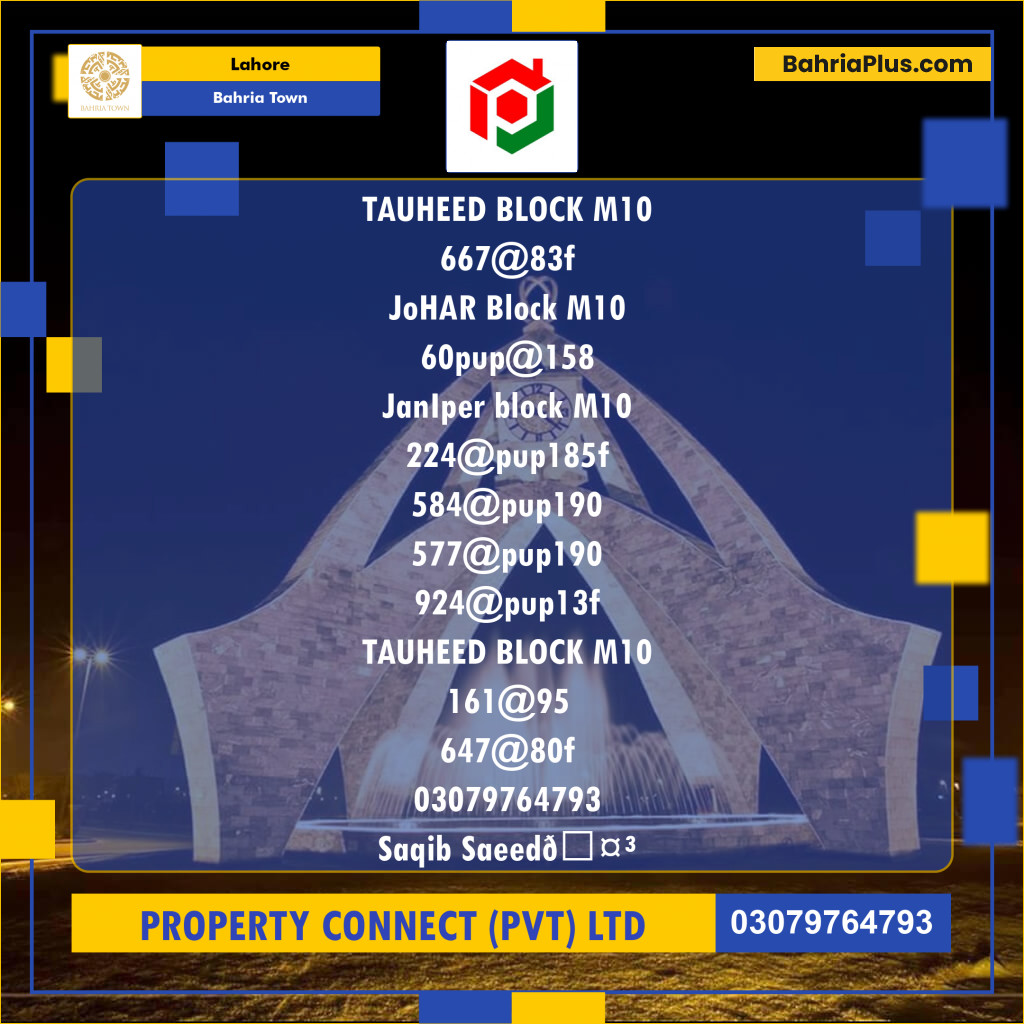 Residential Plot for Sale in Bahria Town, Lahore - (BP-216730)