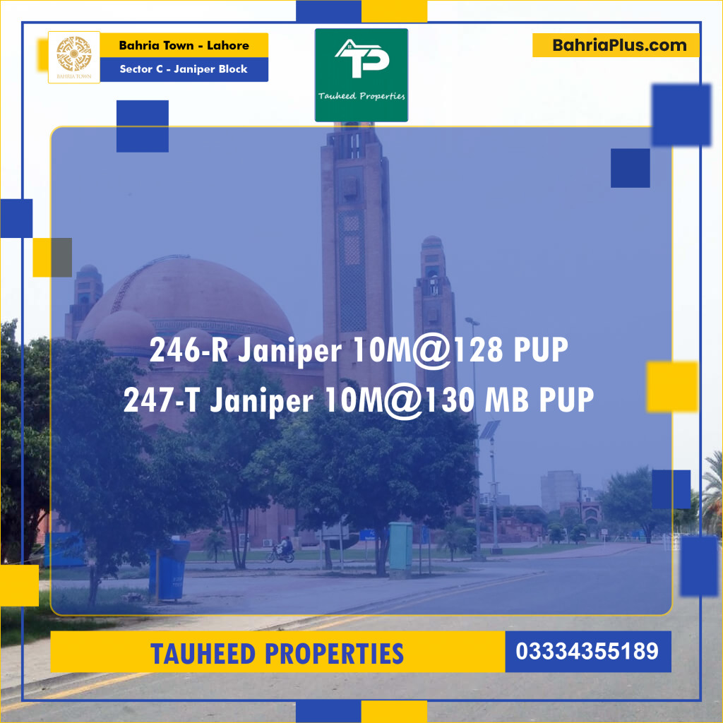 10 Marla Residential Plot for Sale in Sector C - Janiper Block - Bahria Town, Lahore - (BP-216740)