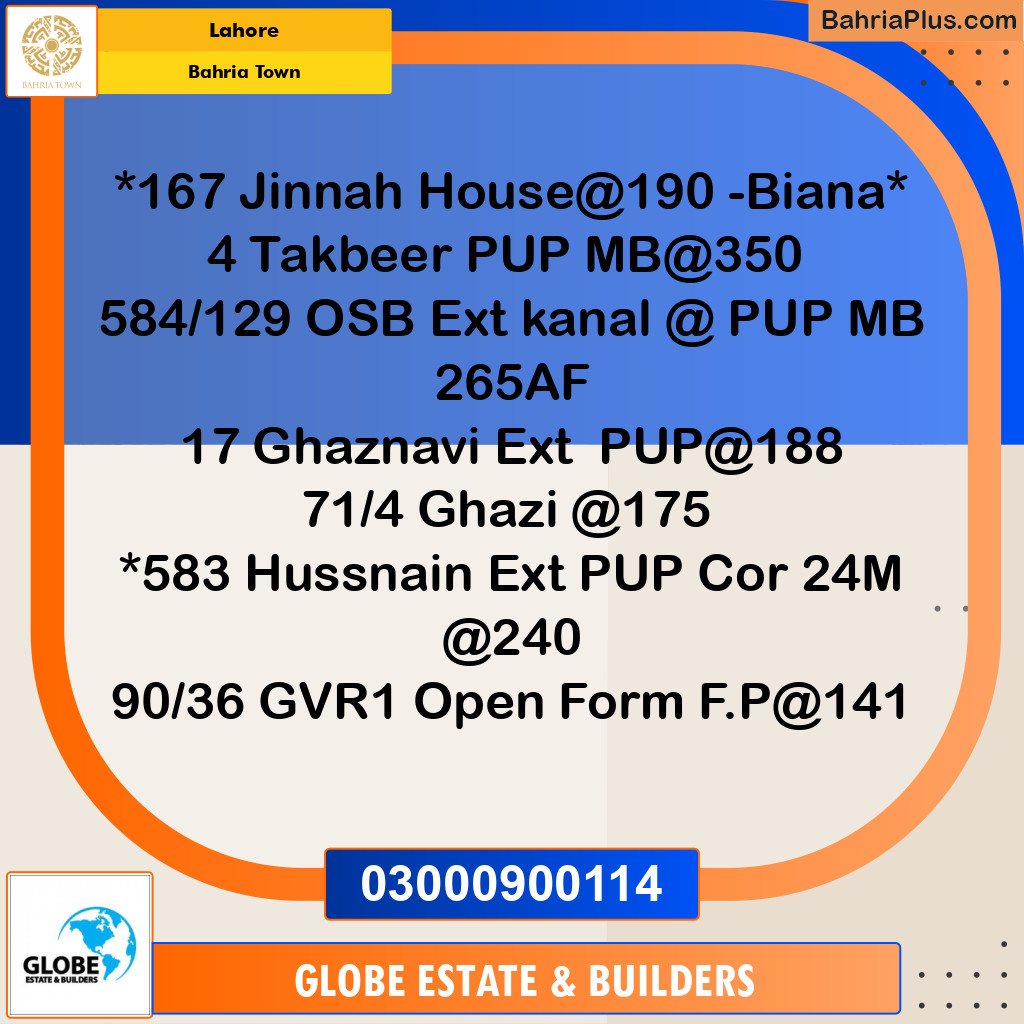 Residential Plot for Sale in Bahria Town, Lahore - (BP-216754)