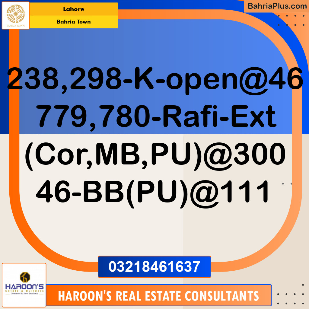 Residential Plot for Sale in Bahria Town, Lahore - (BP-216763)