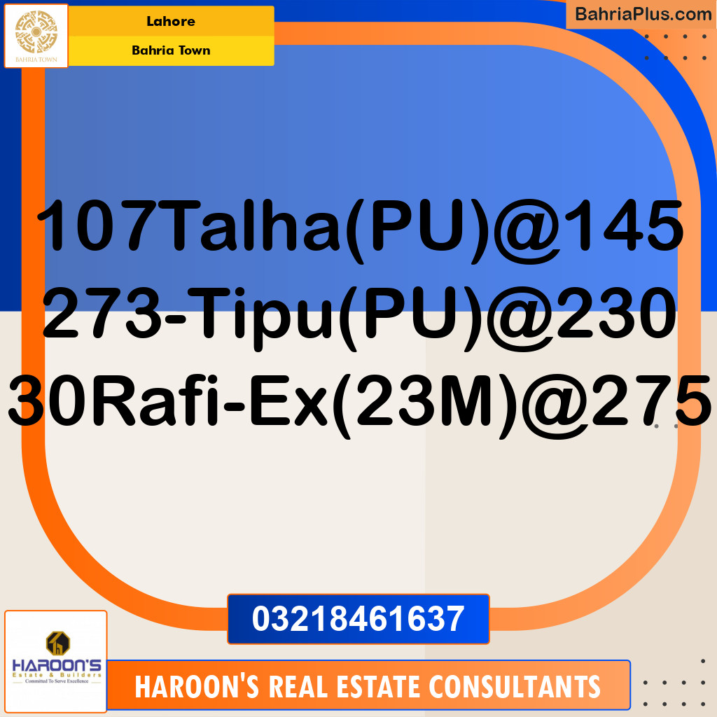 Residential Plot for Sale in Bahria Town, Lahore - (BP-216764)